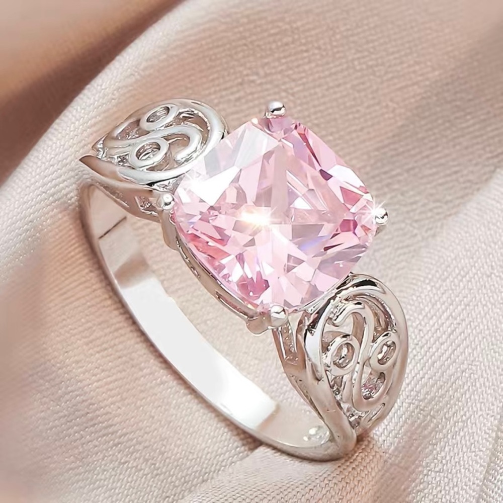 Pink Zircon Filigree Ring